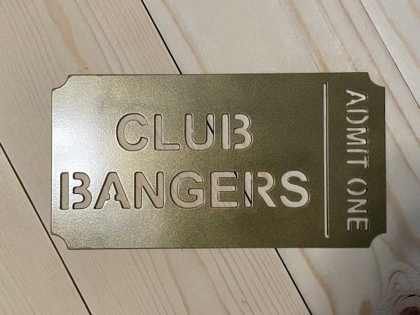 club bangers admit one ticket on counter