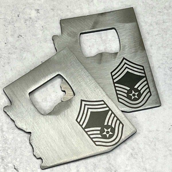 two Air Force Chief engraved bottle openers