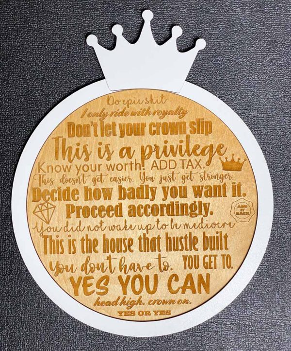 laser engraved wall art with Robin Arzon Quotes